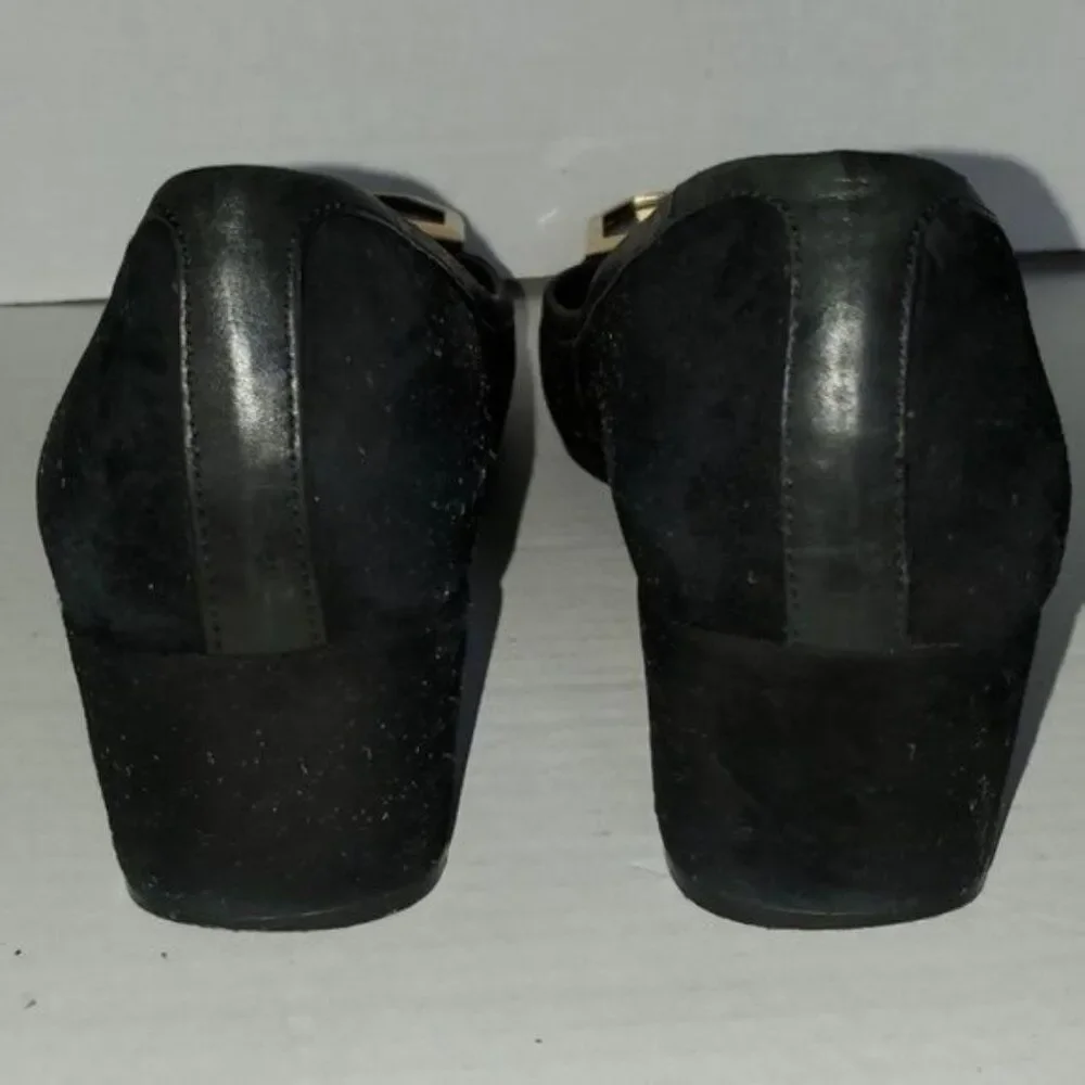 Tory Burch Pumps Heels Black Shoes Julian Suede Leather Women's Woman's Size 9½